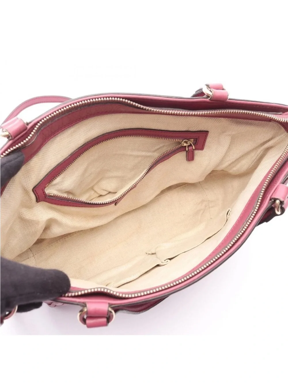 Gucci Rose Leather Tote with Tassel crossbody bag box and dust cover
